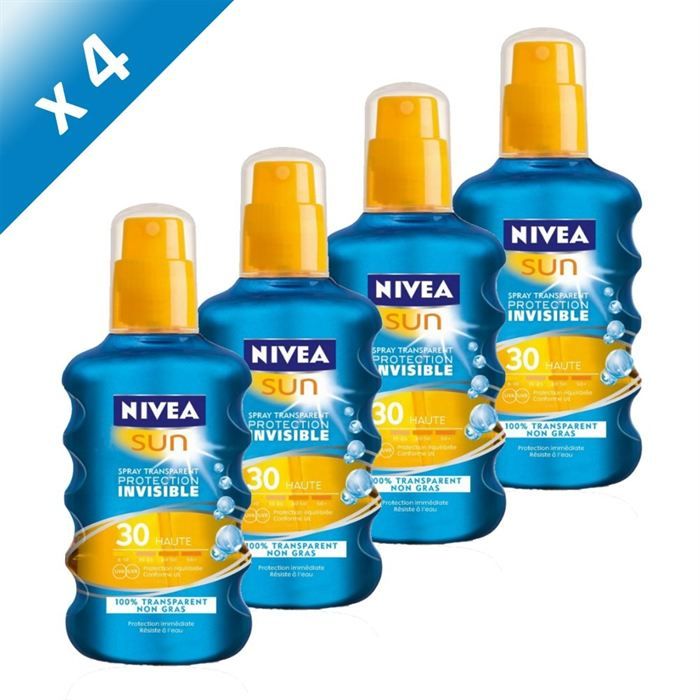 Nivea Sun Spray Protecteur Invisible FPS 30 x4   Achat / Vente SOLAIRE