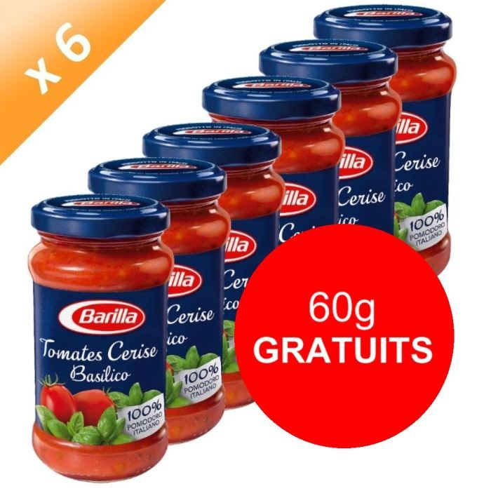 BARILLA Sauce Tomates Cerise Basilic 200g x6   Achat / Vente SAUCE