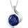 Collier avec Pendentif -Argent- Saphir Bleu Rond