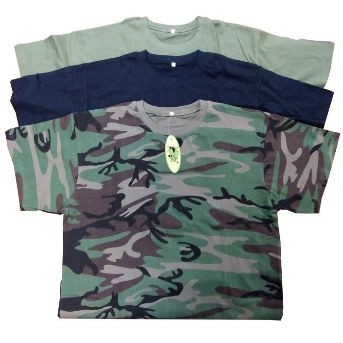 TERRITOIRE CHASSE Lot de 3 tee-shirts - Femme - Motif camouflage / Noir / Vert Kaki