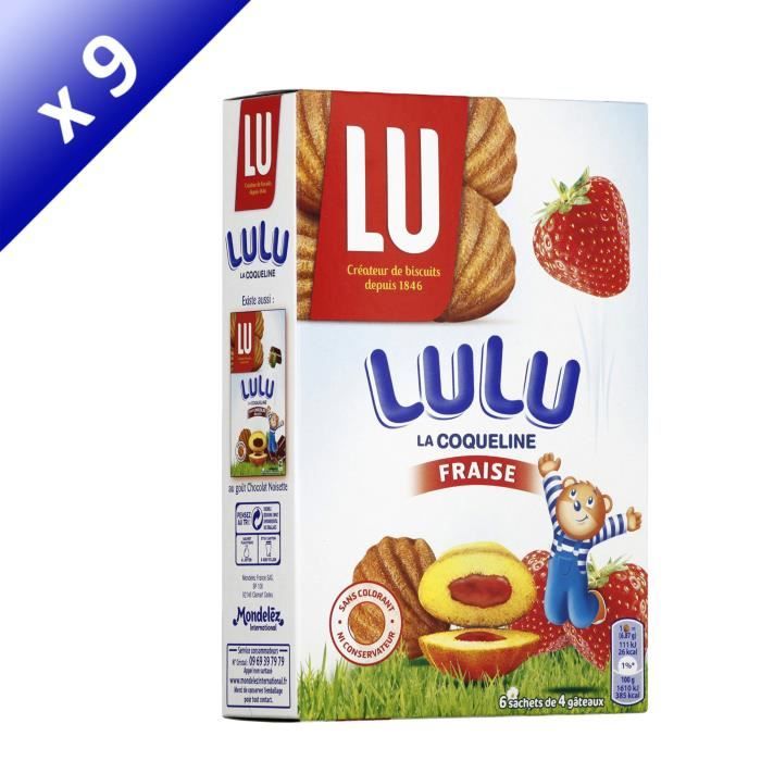 Lot de 9 LU Coqueline madeleines fourrées à la fraise - 165 g