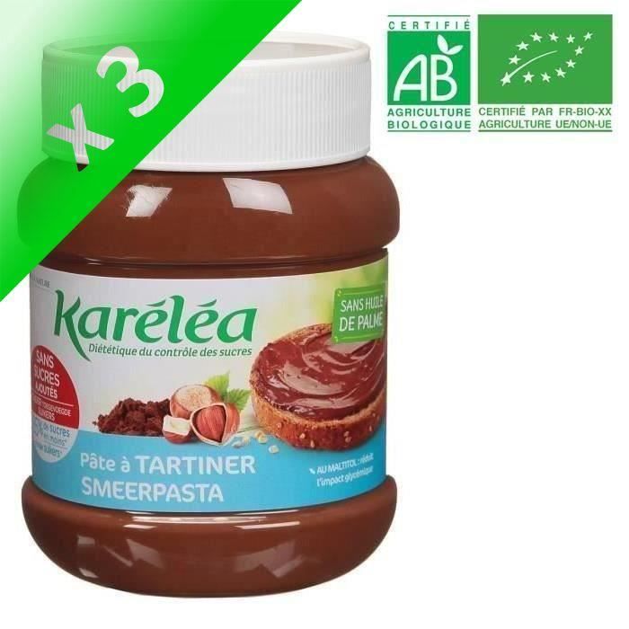 LÉA NATURE Karéléa pâte à tartiner noisette cacao Bio - 400g (Lot de 3)