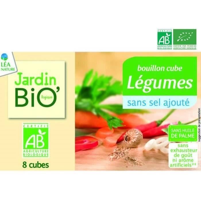 LEA NATURE Bouillon cube Légumes - Sans sel sans gluten et sans lactose - Biologique - 8 x 9 g (Lot de 3)