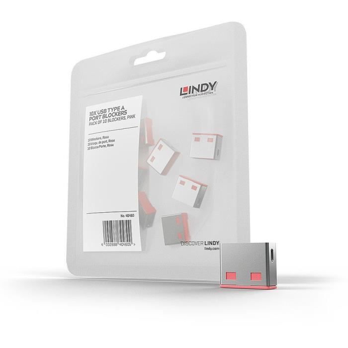 LINDY Bloqueurs de ports USB - 10 pièces - Rouge