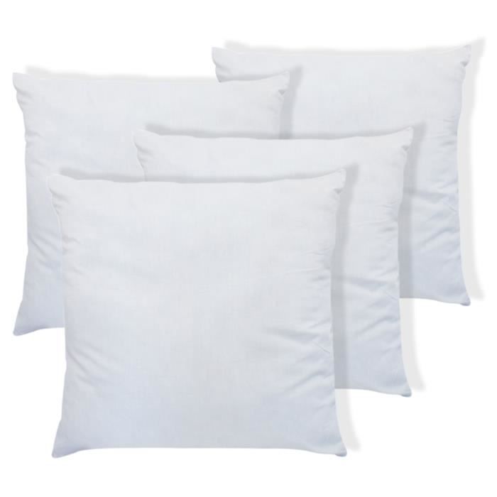BLEU CALIN Lot de 4 Oreillers Câlin 60x60 cm blanc