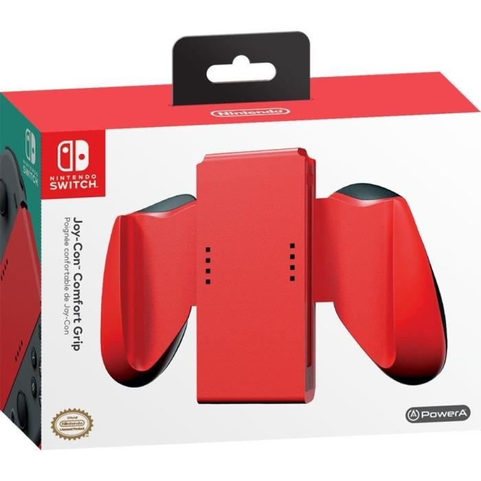 POWER A Support Joy-Con - Rouge - Nintendo Switch - Boîtier léger et ergonomique avec des poignées confortable