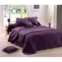 JETÉE DE LIT - BOUTIS Couvre lit matelassé 220x240 BOUTIS UNI prune JETÉE DE LIT - BOUTIS Couvre lit matelassé 220x240 BOUTIS UNI prune