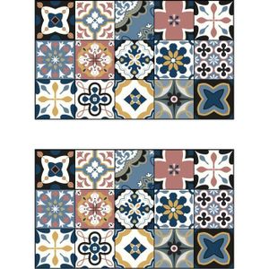 Lot de 2 sets de table Ceramic - 100% Vinyle - 35 x 49,5 cm - Motif Carreaux de Ciment Multicolore Lot de 2 sets de table Ceramic - 100% Vinyle - 35 x 49,5 cm - Motif Carreaux de Ciment Multicolore