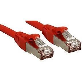 LINDY Câble réseau en cuivre - 6A S/FTP - LSOH - 500MHz - 0,3 m - Rouge