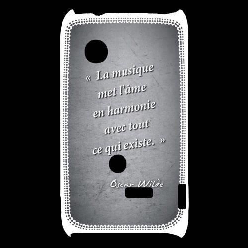 Coque Sony Xperia Typo La Musique Noir Citation Oscar Wilde Rigide