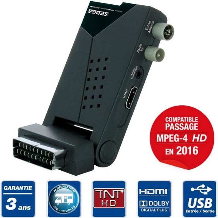 SEDEA Récepteur Décodeur TNT HD terrestre mini SNT160HD récepteur
