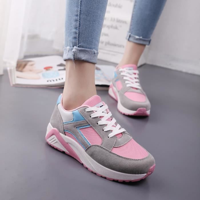 Femme Pour rose Fond De Chaussures Course Baskets Pais gris Noir Sport TAIpqtw