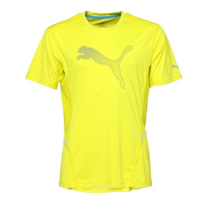 PUMA T-shirt NightCat Manches courtes - Homme - Jaune
