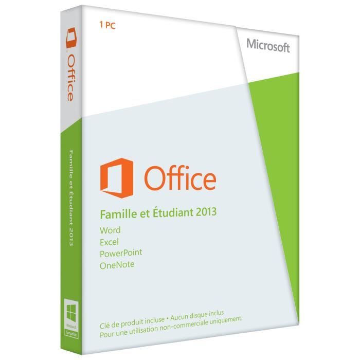 Office Famille et Etudiant 2013   1 PC   Achat / Vente LOGICIEL