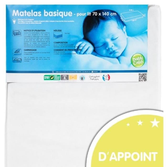 BABYCALIN Matelas Bébé Prixcalin 70x140x10 cm Écru