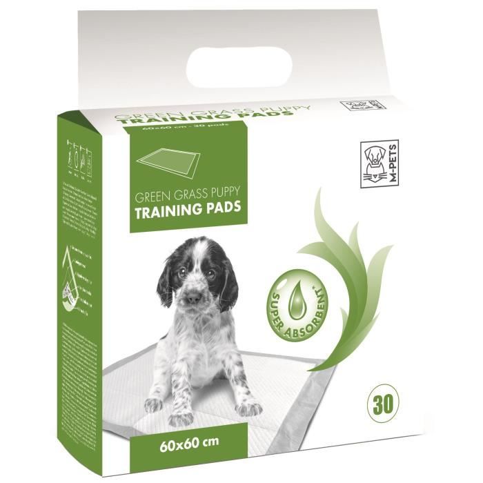 M-PETS Tapis d'apprentissage Green Grass - 30 pièces - 60x60cm - Pour chiot