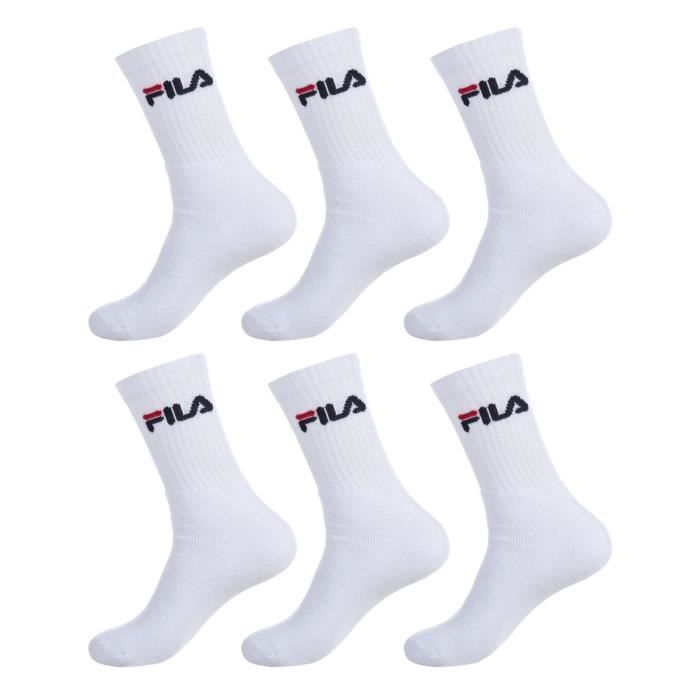 FILA Lot de 6 Chaussettes de Tennis Blanc Homme