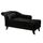 Méridienne en tissu velours JOY - Noir