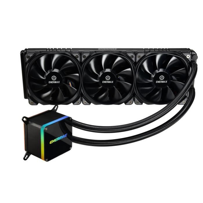 ENERMAX watercooling LiqTech II 360 noir compatibilité universelle sockets Intel et AMD, Support 500W+ TDP, waterblock Aurabelt avec