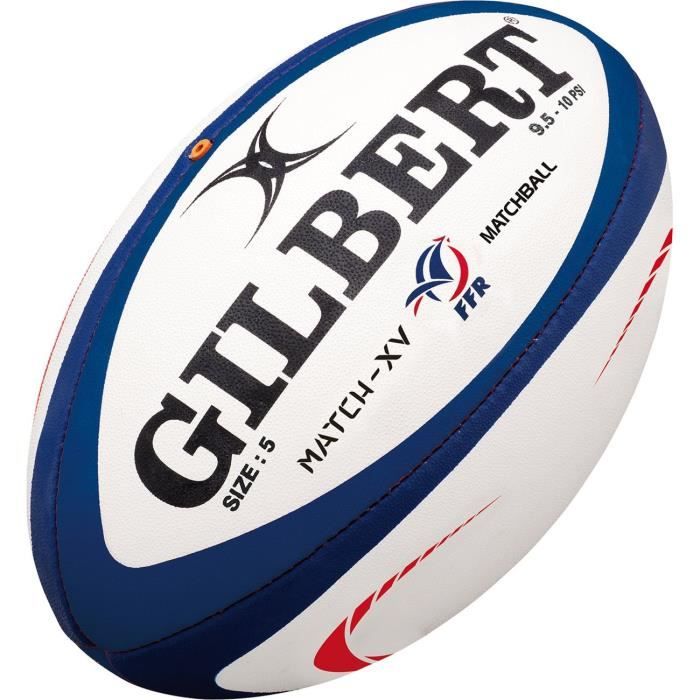 GILBERT Ballon MATCH XV - France - Taille 5 - Blanc / Bleu marine