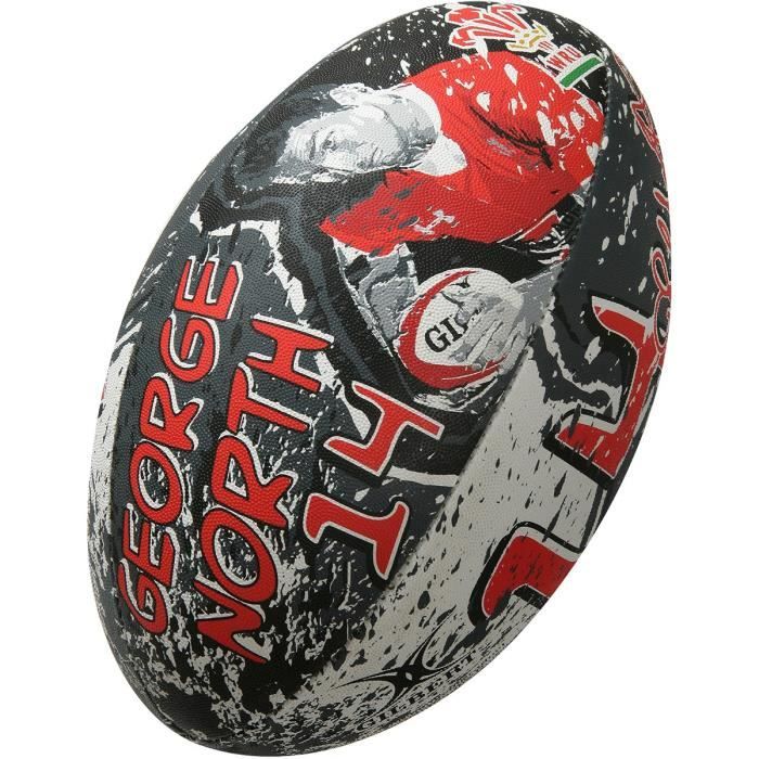 GILBERT Ballon de rugby SUPPORTER - Pays de Galles George North - Taille 5