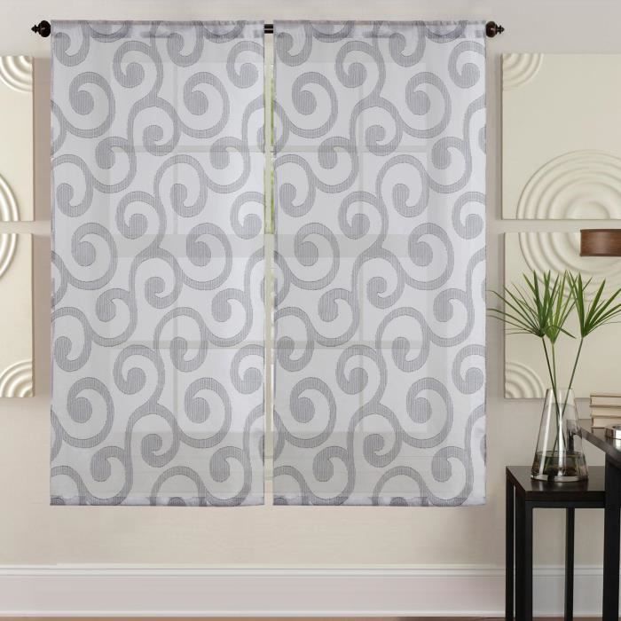 WAVE Paire de vitrage 60x160 cm Noir