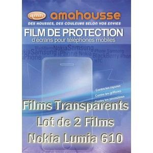 Nokia Lumia 610   Lot de 2 films transparents pour Nokia Lumia 610