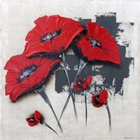 TABLEAU - TOILE COQUELICOTS Tableau déco toile peinte à la main 50 TABLEAU - TOILE COQUELICOTS Tableau déco toile peinte à la main 50