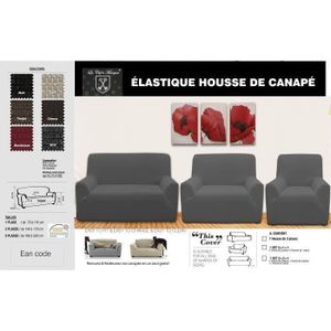 HOUSSE DE CANAPE Housse de Canapé Lycra  3+2+1 - Noir