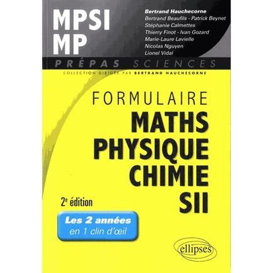 Formulaire Mpsimp Mathématiques Physique Chimie - 