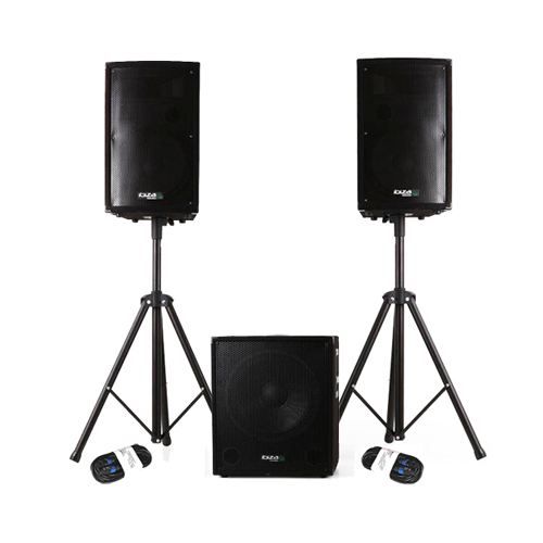 IBIZA SOUND CUBE1812 Système actif 2+1 complet 1200w 'plug & play'