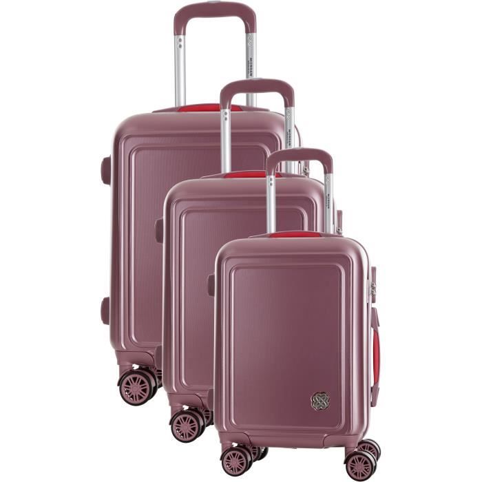 COCONUT Set de 3 Valises 8 Roues S/M/L Rose