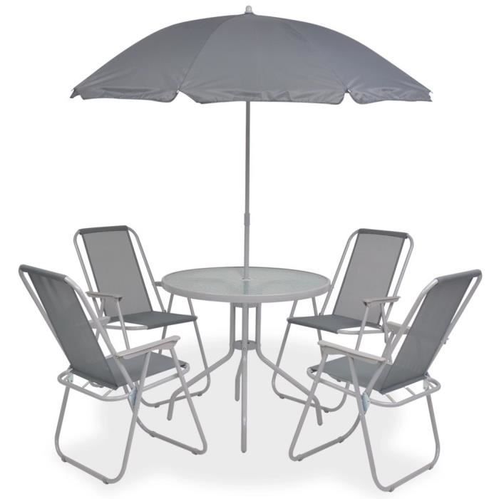 Salon de Jardin Textilène 1 Table et 4 Chaise Pliable et 1 Parasol ... Salon de Jardin Textilène 1 Table et 4 Chaise Pliable et 1 Parasol ...