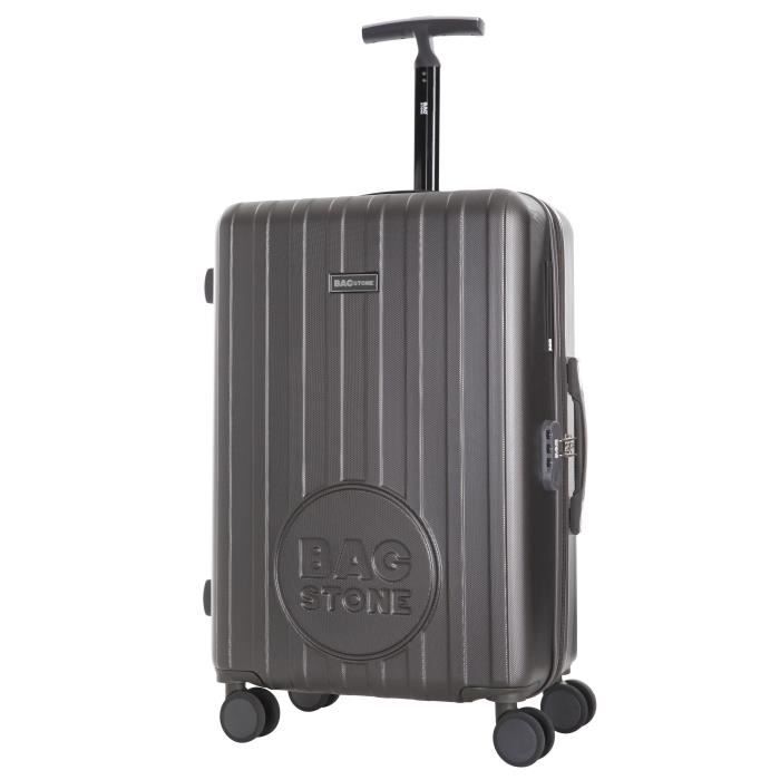 BAGSTONE Set de 3 Valises Lucky - Taille S, M et L - 8 Roues - Gris