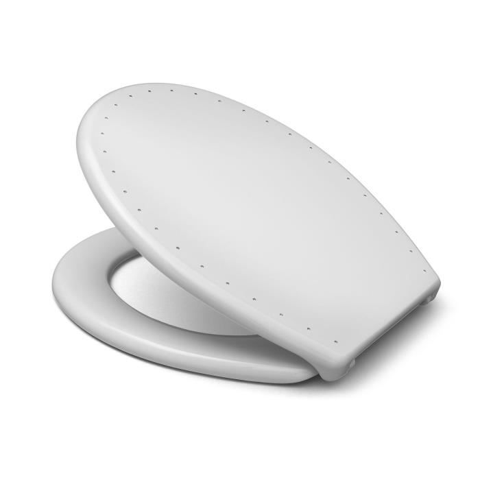 CEDO Abattant Costa Diamond blanc 46x38,3x4,9cm orné de SWAROVSKI® ELEMENTS