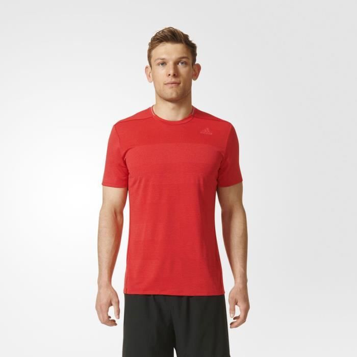 Adidas Supernova Manches Courtes Course À Pied T Shirt Rouge Adidas Supernova Manches Courtes Course À Pied T Shirt Rouge