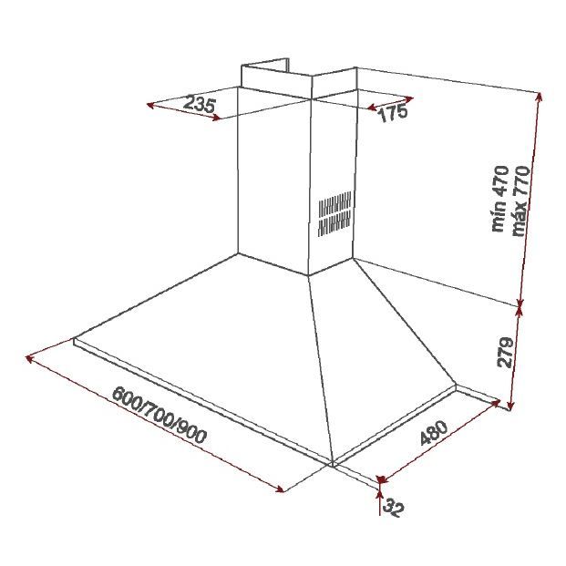 Hotte Décorative Murale DBB60 (DBB 60) I2