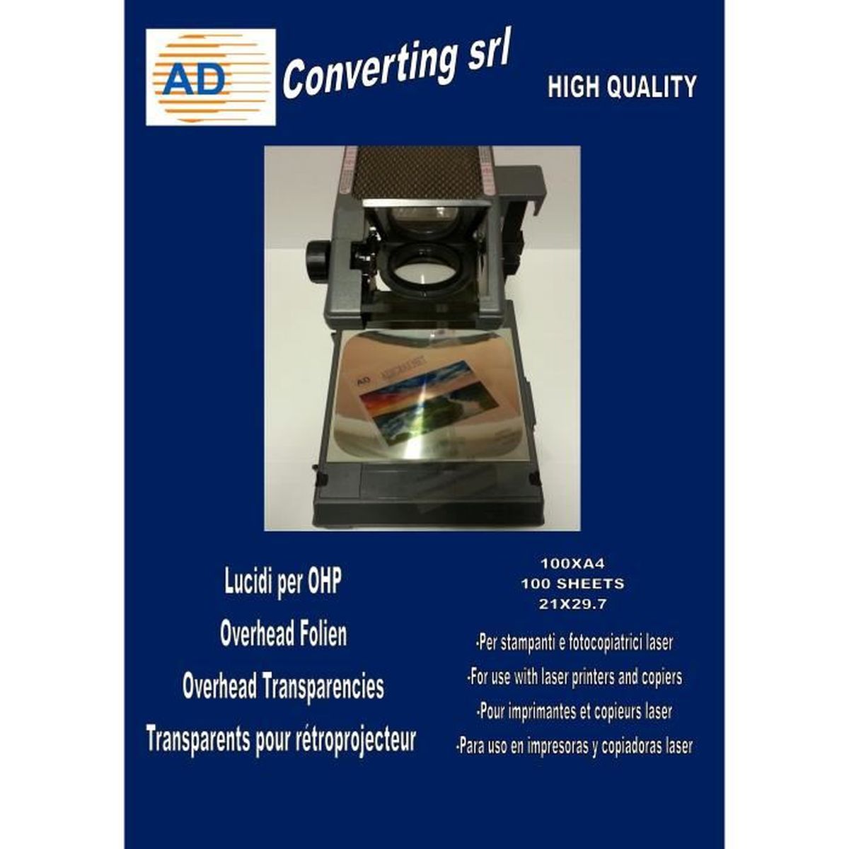 50 Feuilles A3 Film Transparents R/étroprojection OHP Compatible Laser LabelOcean