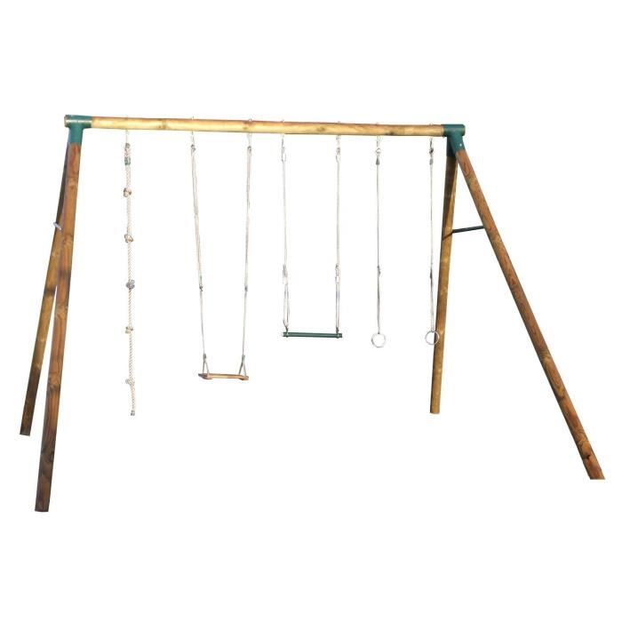 Balançoire / Portique bois TRIGANO 3,00m - 4 agrès