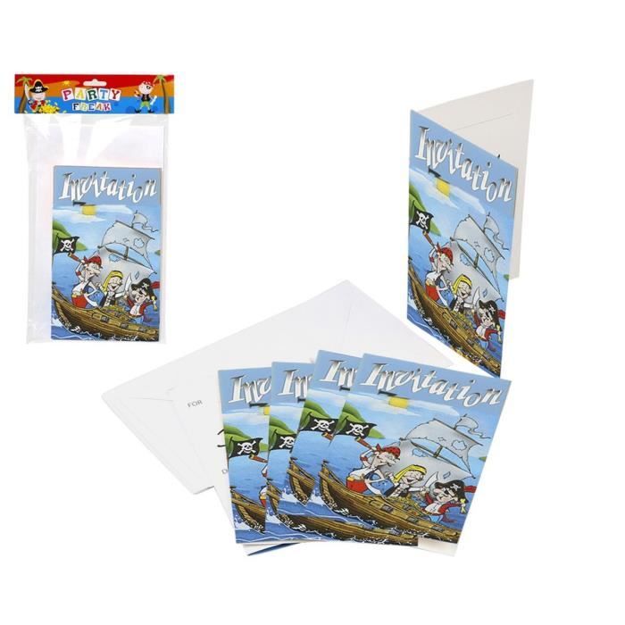 ATOSA 6 Invitations Pirates 14x7 cm