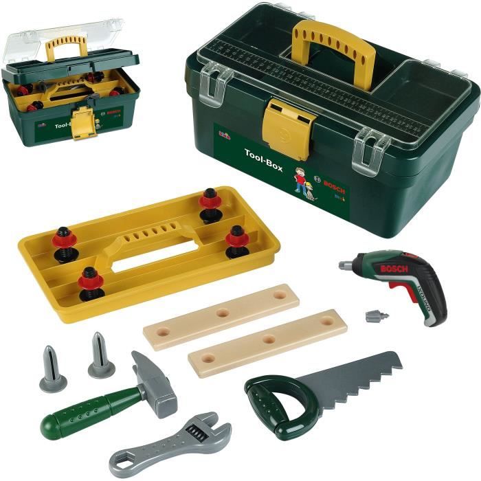 BOSCH - Mallette à outils Bosch avec Visseuse et Compartiments pour Enfant
