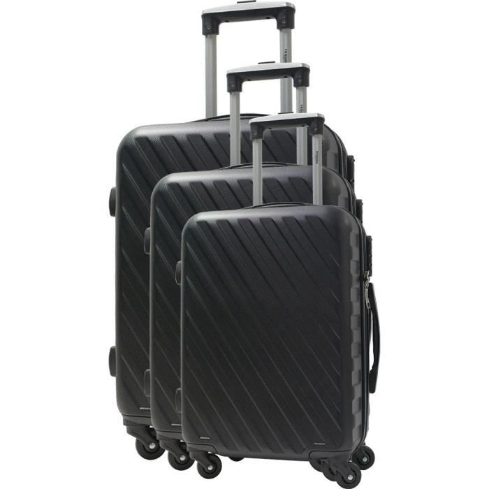 HATCHER Set de 3 Valises 4 Roues S/M/L Noir