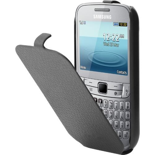 Etui Samsung CHAT 357 S3570 coque noir   Matière  PU, Coque rigide