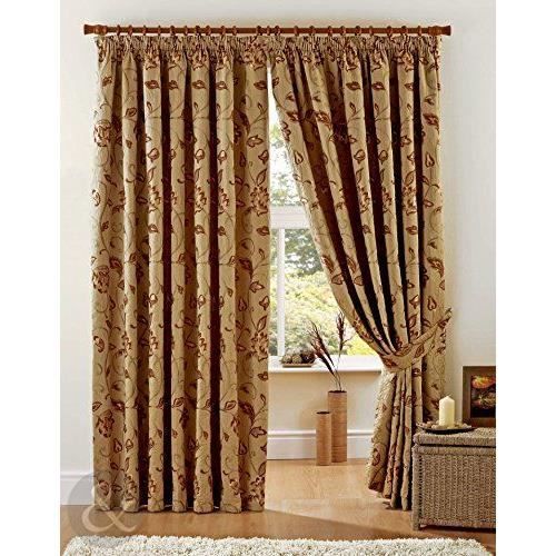 Just Contempo Double rideaux en tissu jacquard de luxe à plis plats ... Just Contempo Double rideaux en tissu jacquard de luxe à plis plats ...