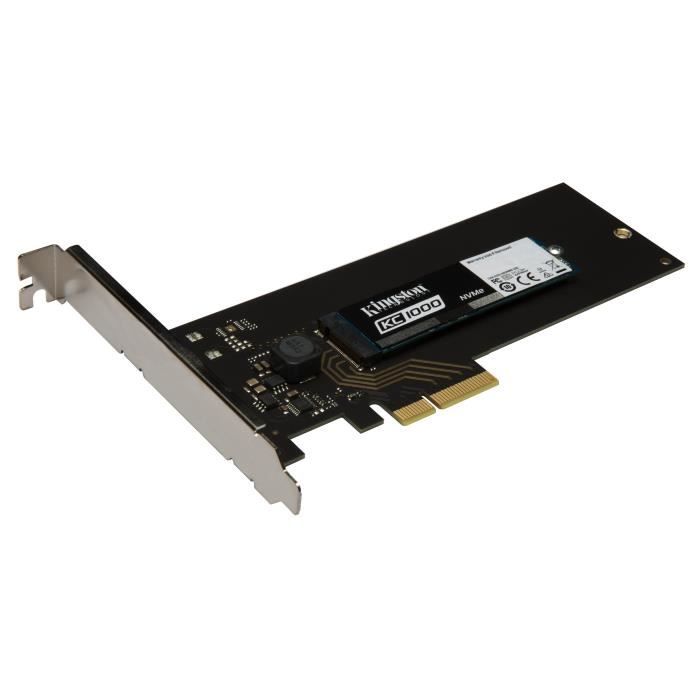 SSD Kingston KC1000 960 Go - NVMe - format M.2 avec carte fille PCIe (HHHL) - SKC1000H/960G
