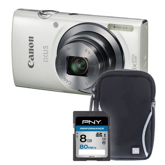 IXUS 160 blanc + sacoche + carte 8Go - Appareil photo compact