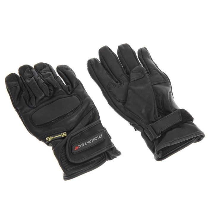 rider tec gants moto ce city noir 