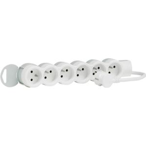 LEGRAND Rallonge multiprise standard 6x2 P+T cordon 1,5 m blanc et gris