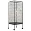Cage à Oiseaux Gris 54x54x146 Cm Acier