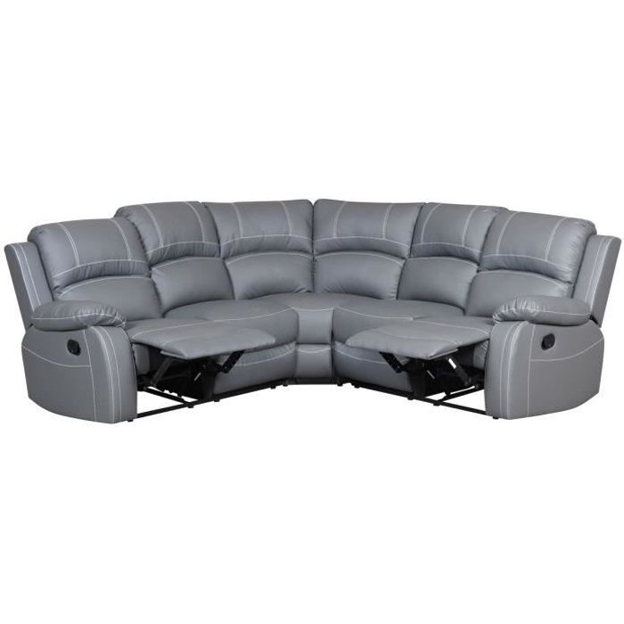 Canape D Angle Relax Gris Joey Achat Vente Canape Sofa Divan